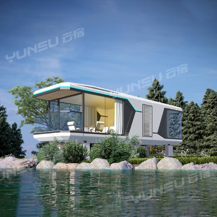 buy Waterside Retreat Villa House Project By YunSu Capsule House on sales